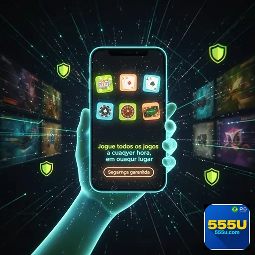 Usuário jogando em cassino pelo celular, ambiente de diversão acessível