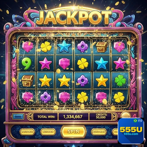 Imagem de slots online destacando promoções exclusivas na 555u